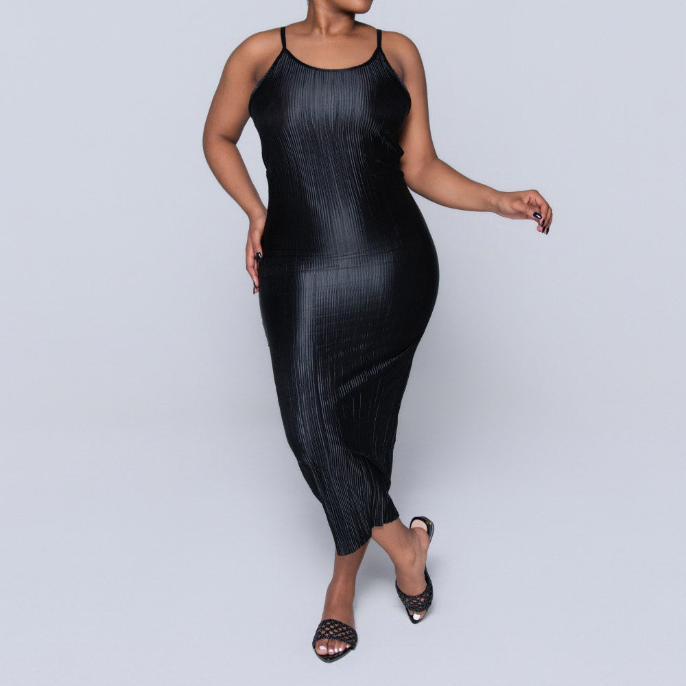 Black Strappy Bodre Dress