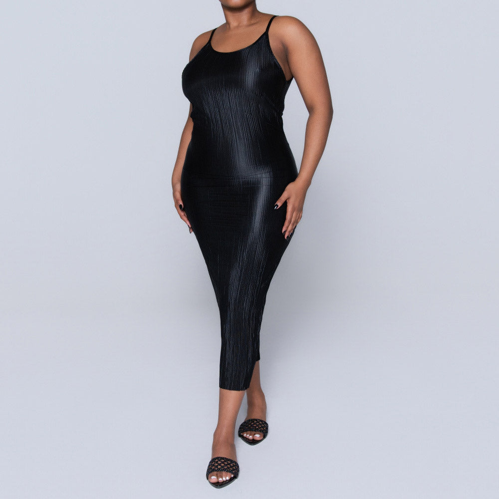 Black Strappy Bodre Dress
