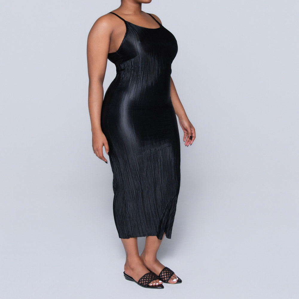 Black Strappy Bodre Dress