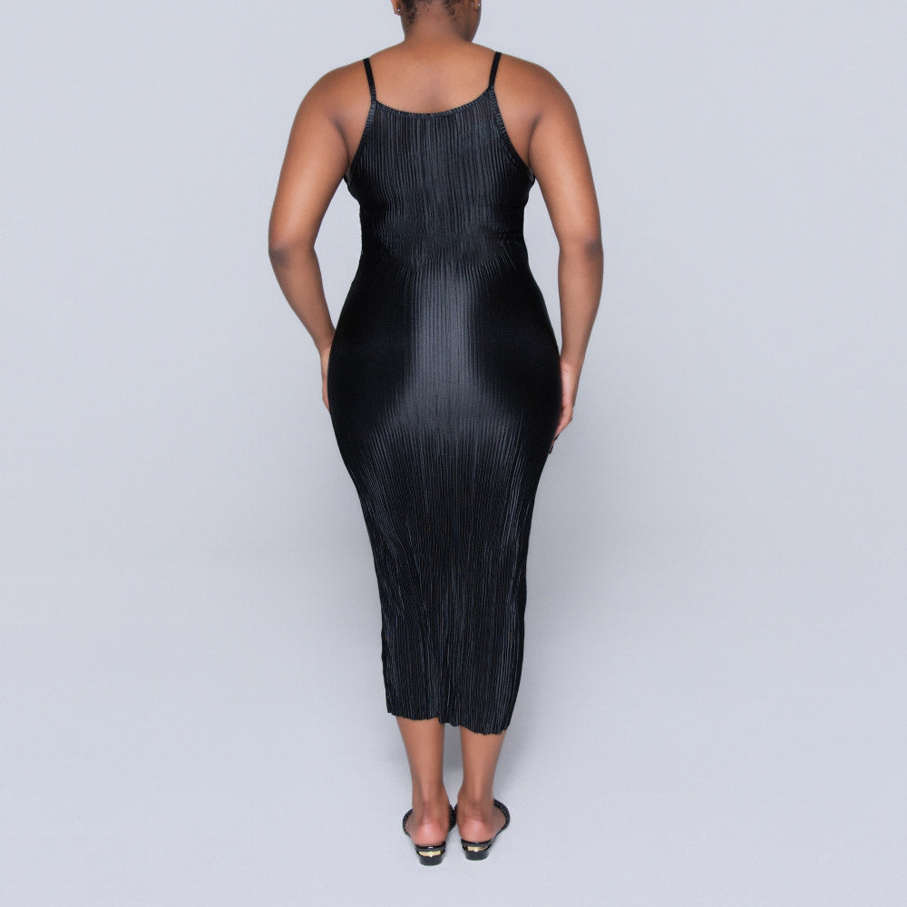Black Strappy Bodre Dress