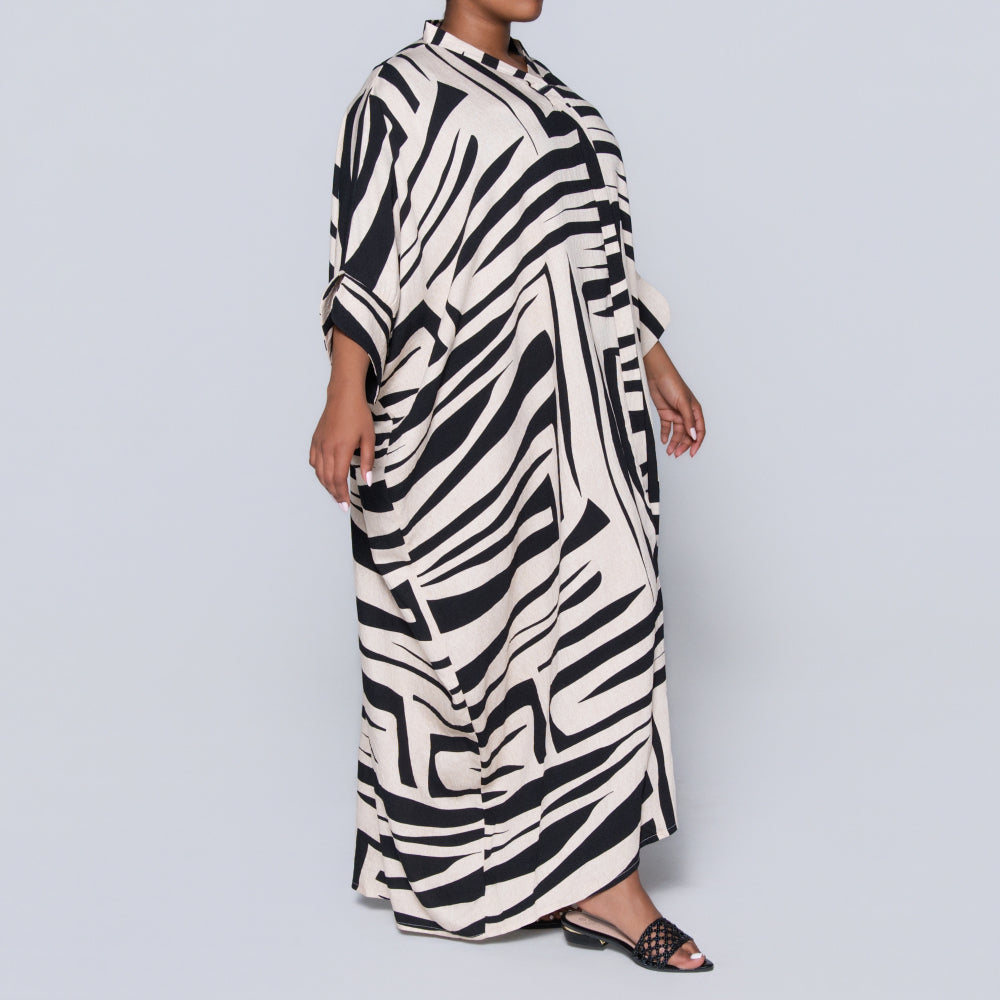 Printed Black/Ivory Kaftan