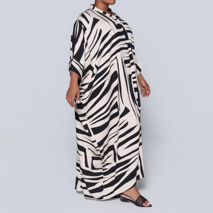 Printed Black/Ivory Kaftan