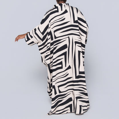 Printed Black/Ivory Kaftan
