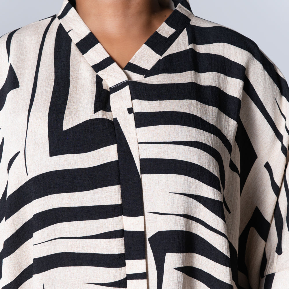 Printed Black/Ivory Kaftan