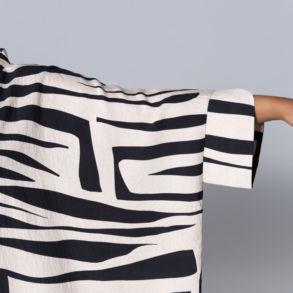 Printed Black/Ivory Kaftan