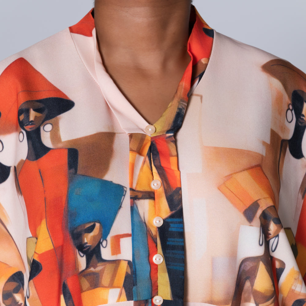 Printed Peach Kaftan