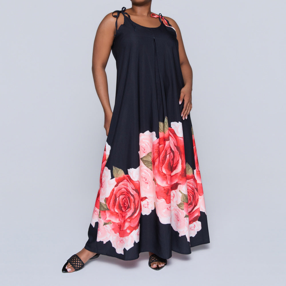 Black Printed Summer Dress