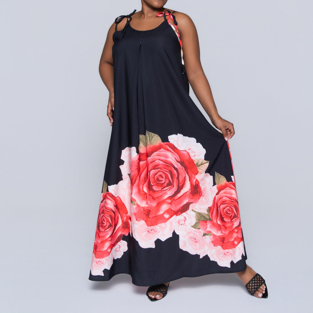 Black Printed Summer Dress