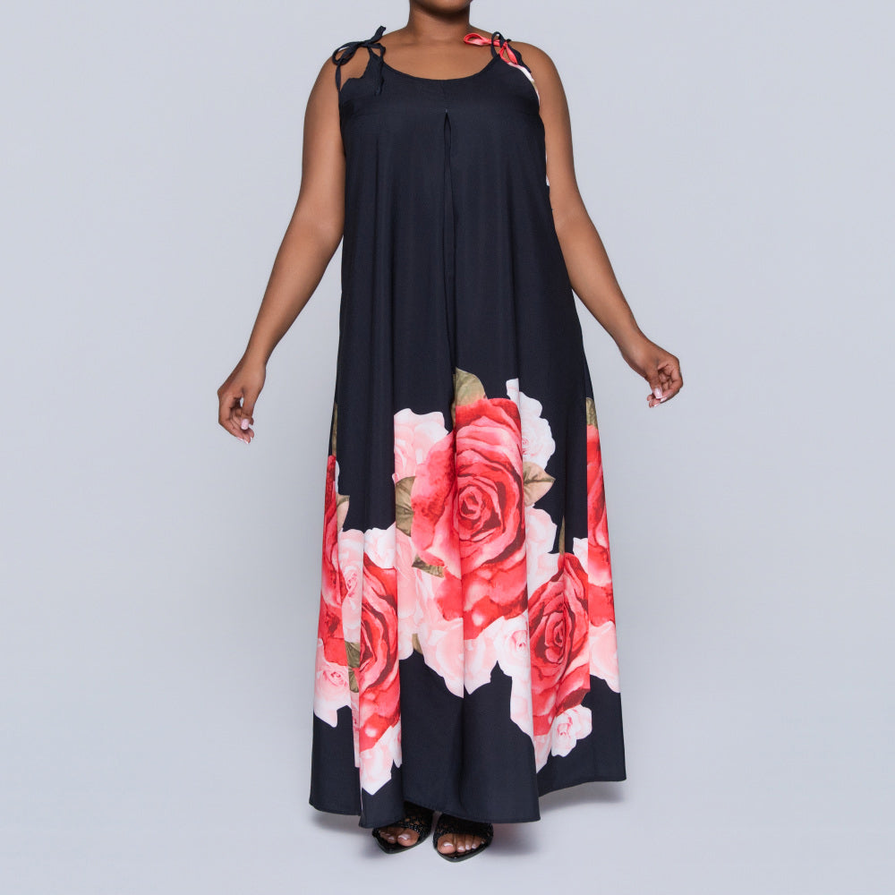 Black Printed Summer Dress