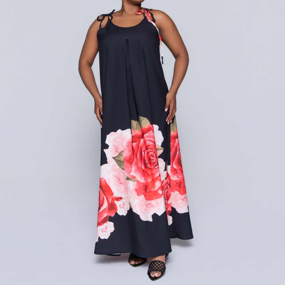 Black Printed Summer Dress