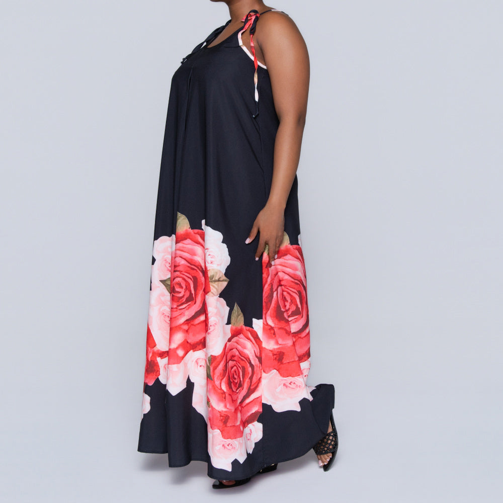 Black Printed Summer Dress
