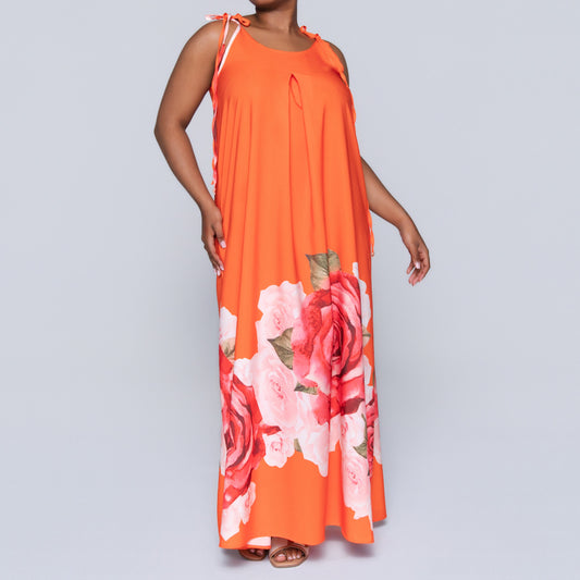 Terracotta Printed Summer Dress