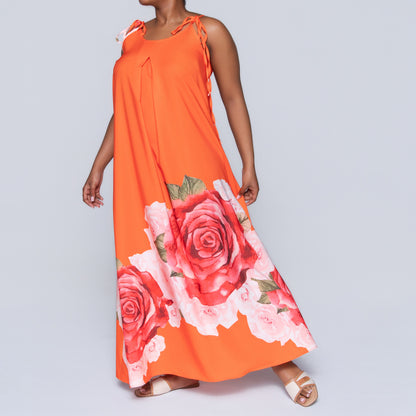 Terracotta Printed Summer Dress