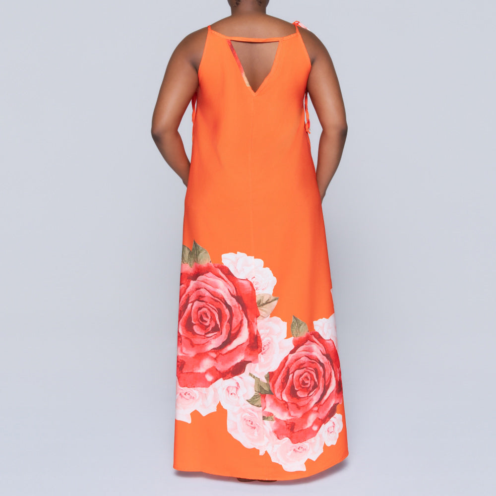 Terracotta Printed Summer Dress