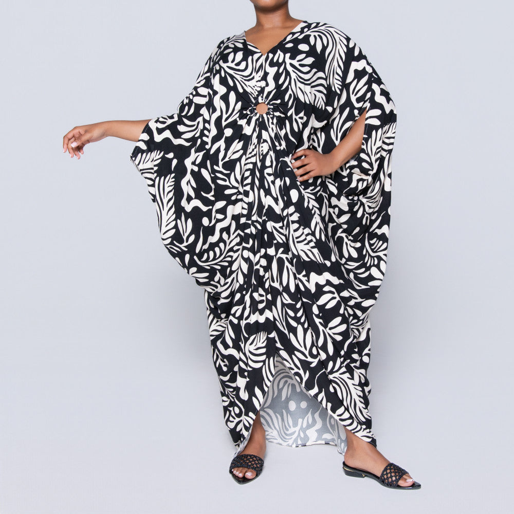 Printed Ring Detail Kaftan