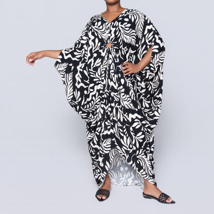 Printed Ring Detail Kaftan
