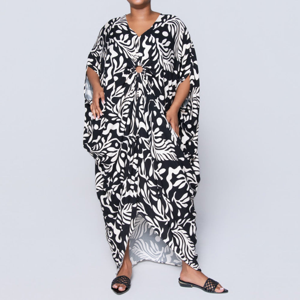 Printed Ring Detail Kaftan