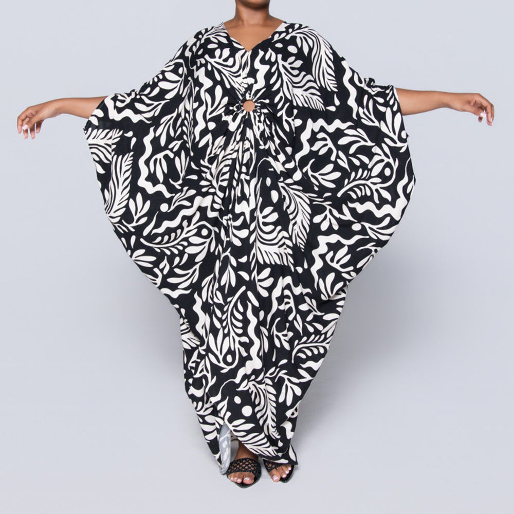 Printed Ring Detail Kaftan
