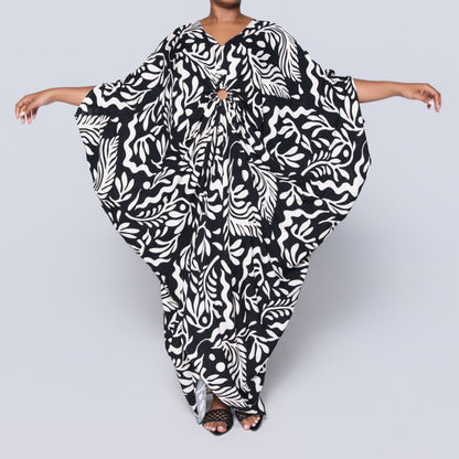 Printed Ring Detail Kaftan