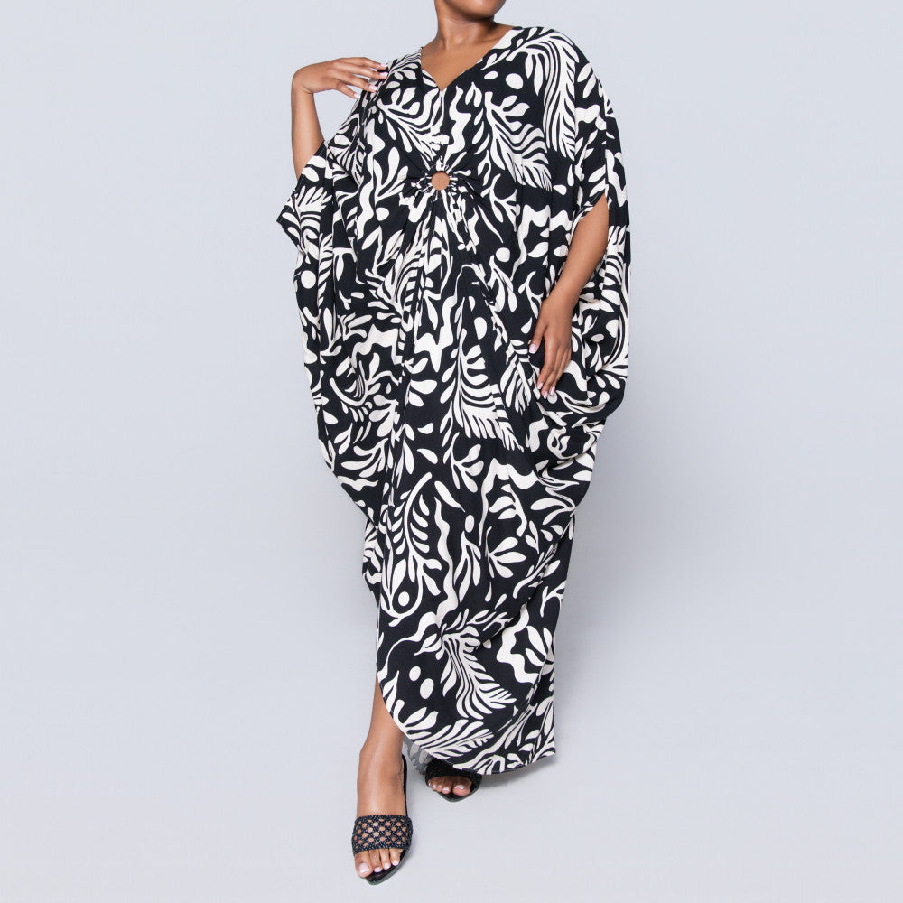 Printed Ring Detail Kaftan