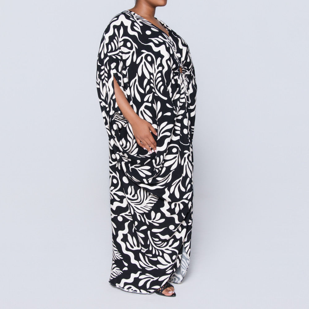 Printed Ring Detail Kaftan