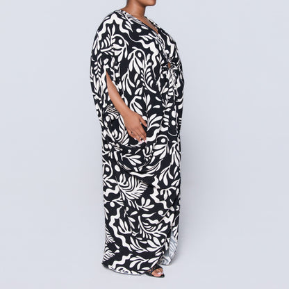 Printed Ring Detail Kaftan