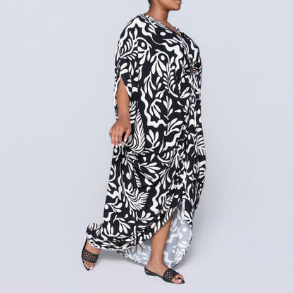 Printed Ring Detail Kaftan