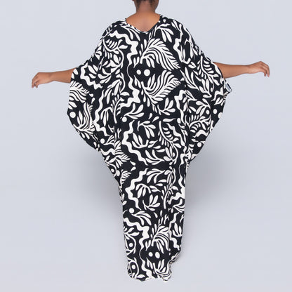 Printed Ring Detail Kaftan