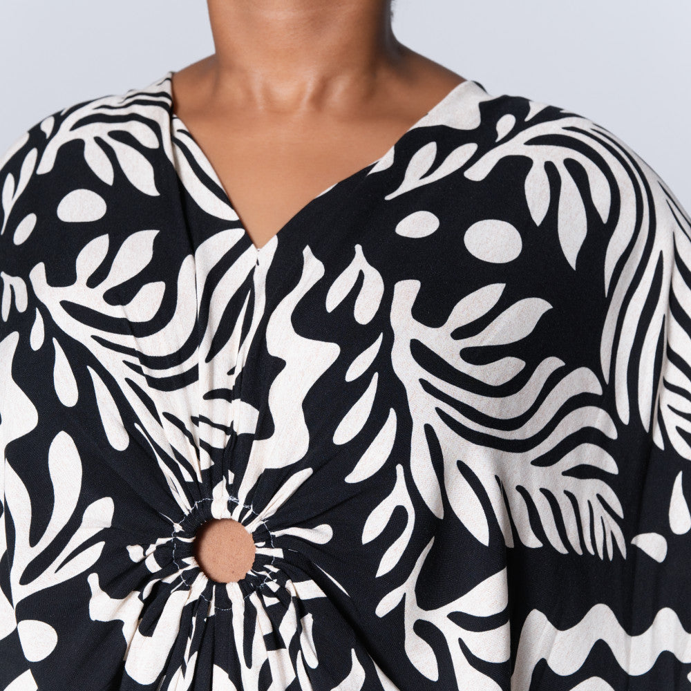 Printed Ring Detail Kaftan