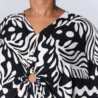Printed Ring Detail Kaftan