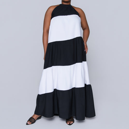 Black Colour Block Dress