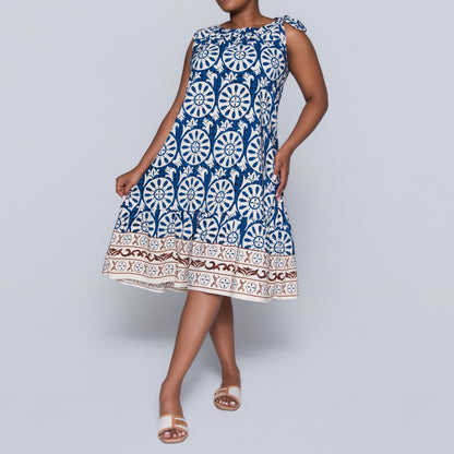 Ladies Printed Blue Tunic