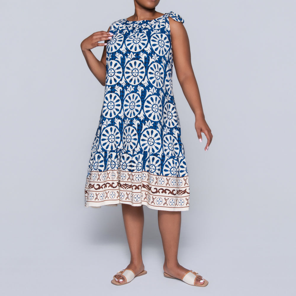 Ladies Printed Blue Tunic