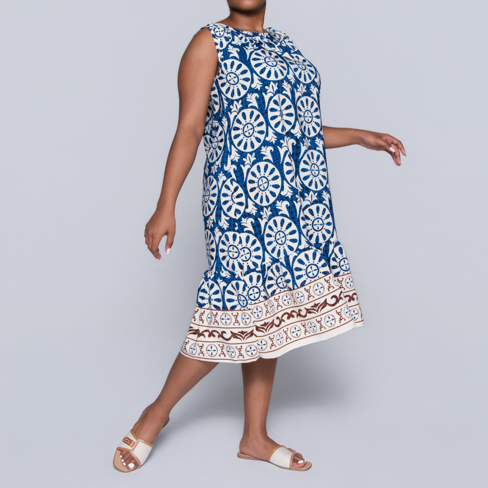 Ladies Printed Blue Tunic