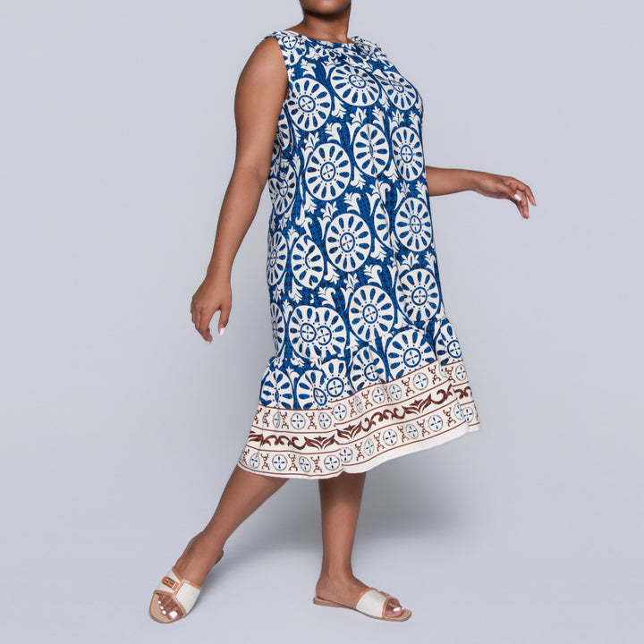 Ladies Printed Blue Tunic