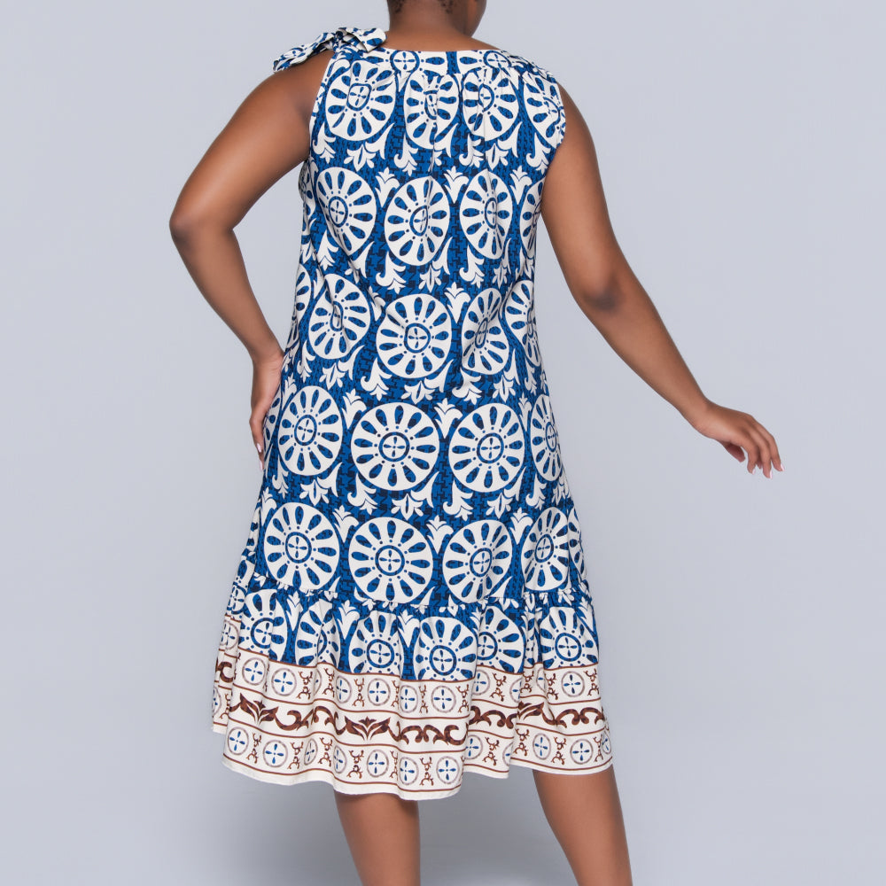 Ladies Printed Blue Tunic