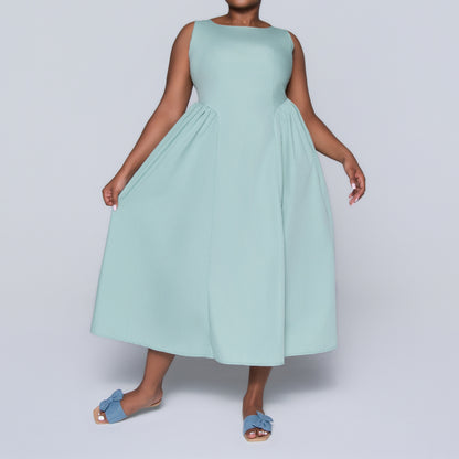 Sage Sleeveless Panel Dress