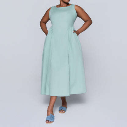 Sage Sleeveless Panel Dress