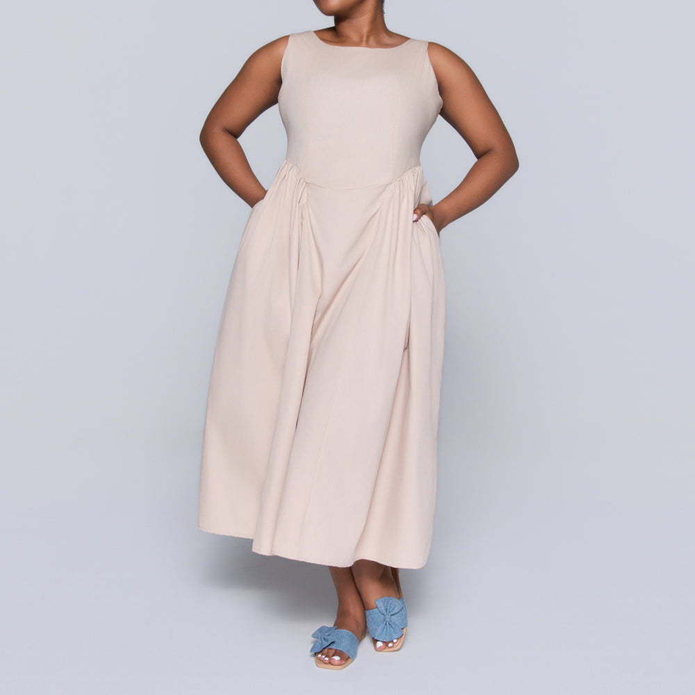 Stone Sleeveless Panel Dress