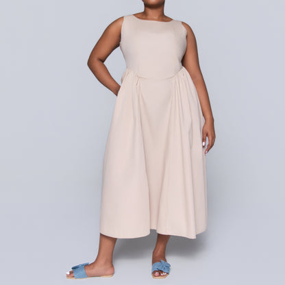 Stone Sleeveless Panel Dress