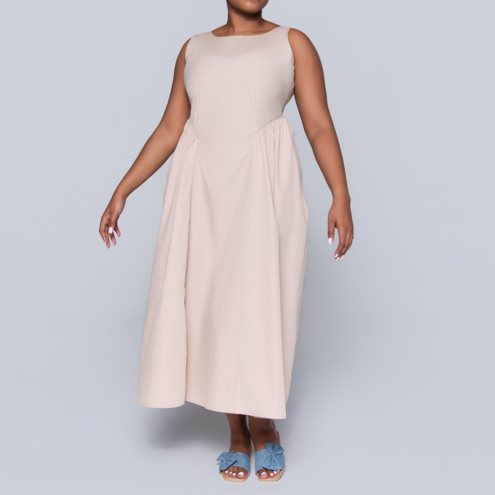 Stone Sleeveless Panel Dress