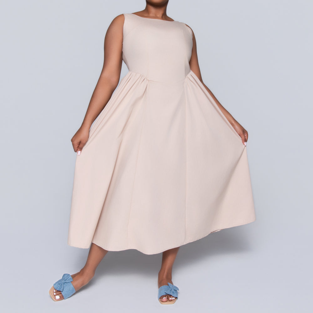 Stone Sleeveless Panel Dress