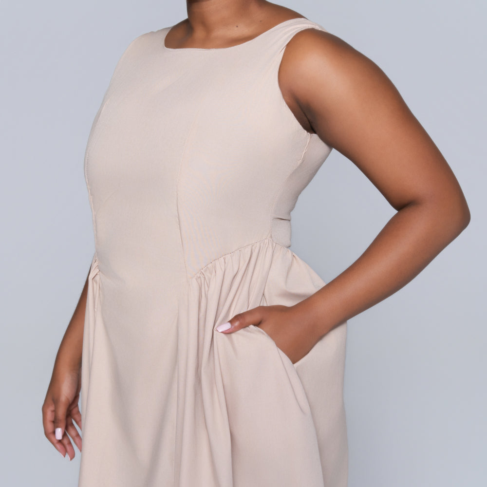 Stone Sleeveless Panel Dress