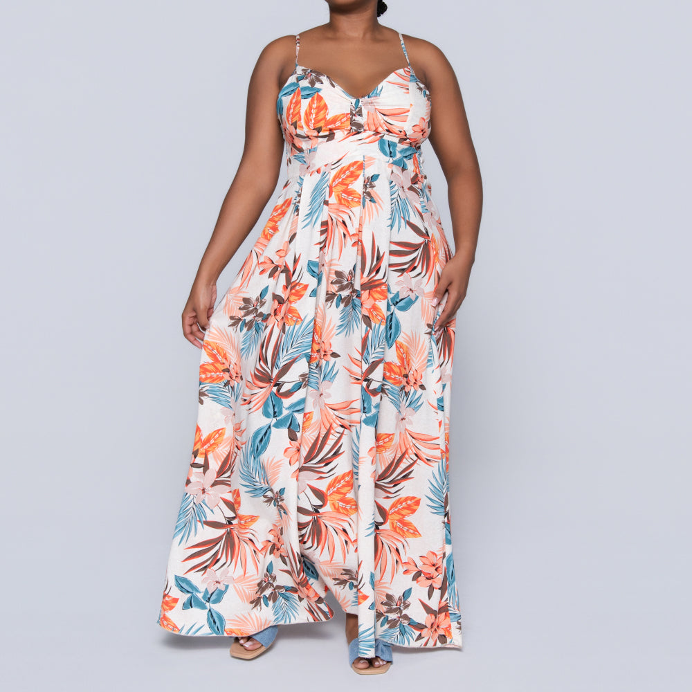 Ladies Printed Strappy Viscose Dress