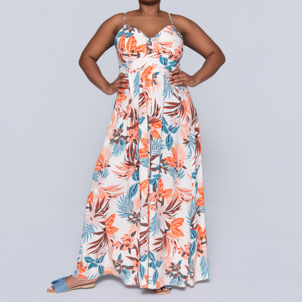 Ladies Printed Strappy Viscose Dress