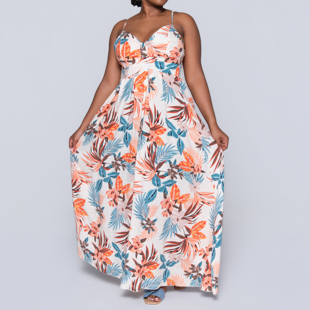 Ladies Printed Strappy Viscose Dress