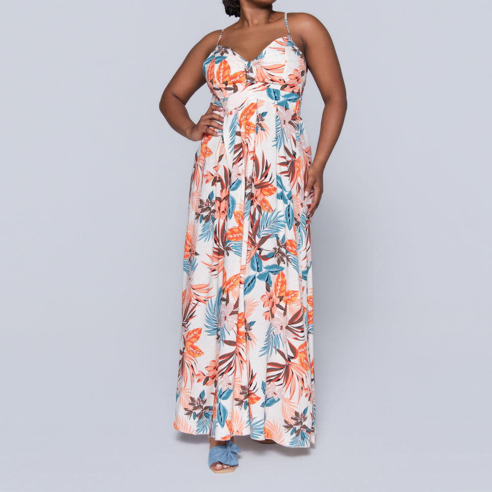 Ladies Printed Strappy Viscose Dress