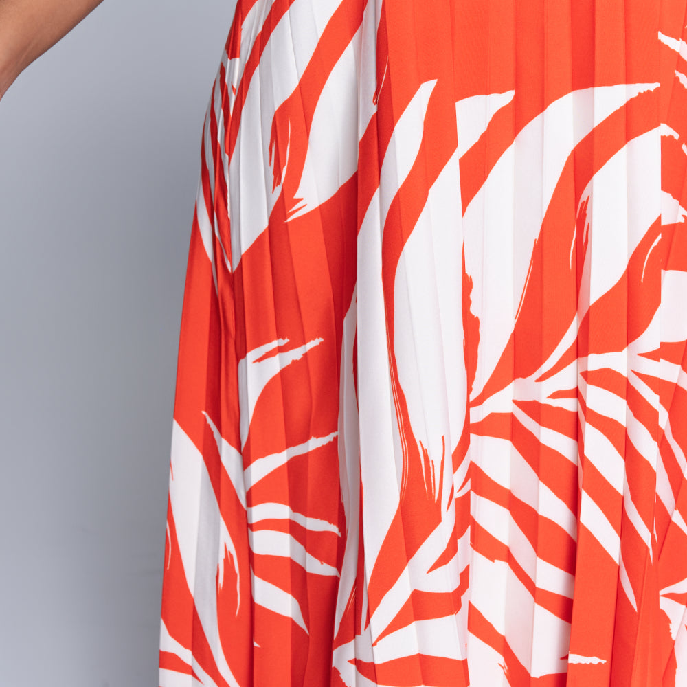 Terracotta Printed Tiered Dress