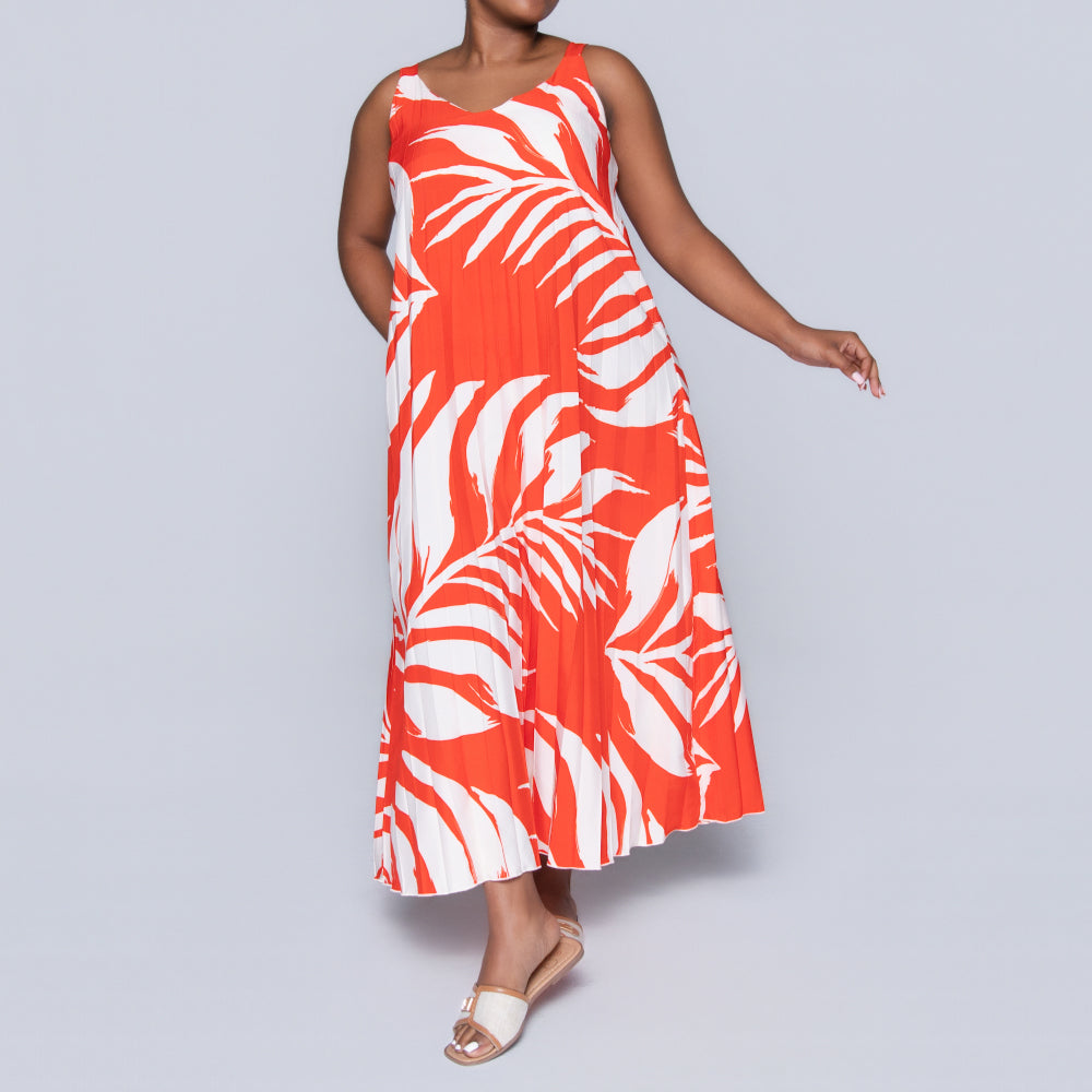 Terracotta Printed Tiered Dress