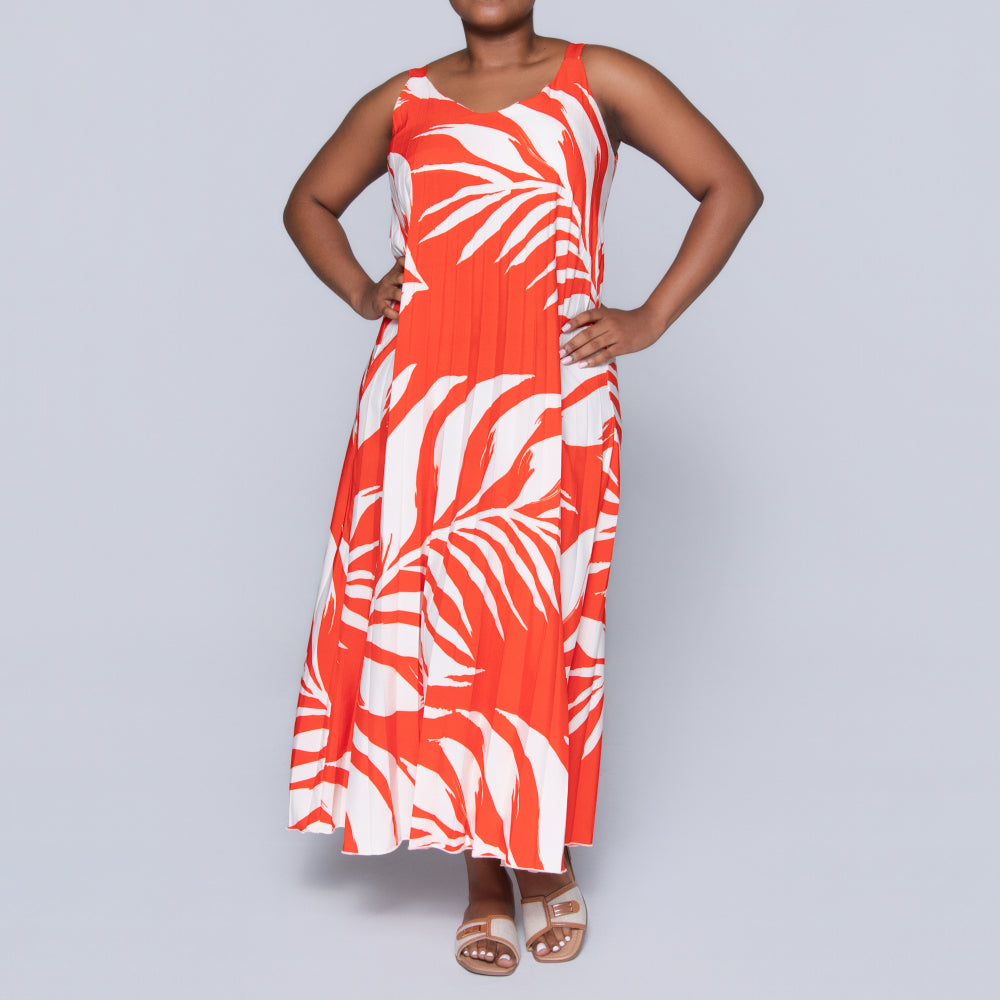 Terracotta Printed Tiered Dress